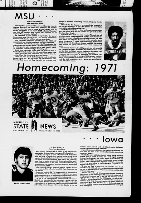 State news. (1971 October 22), Supplement