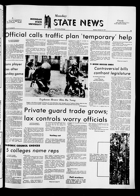 State news. (1971 October 25)