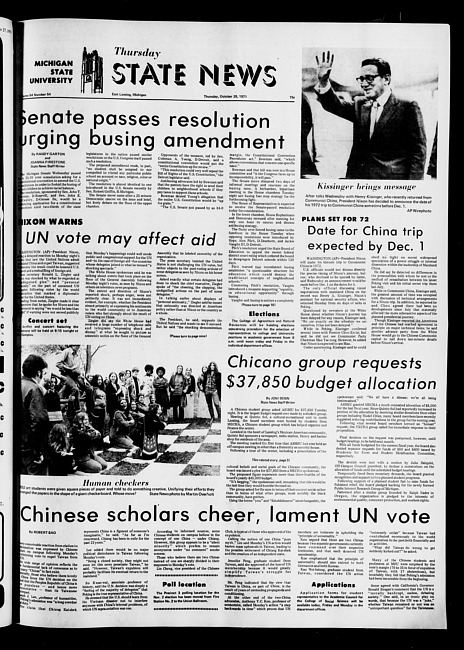 State news. (1971 October 28)