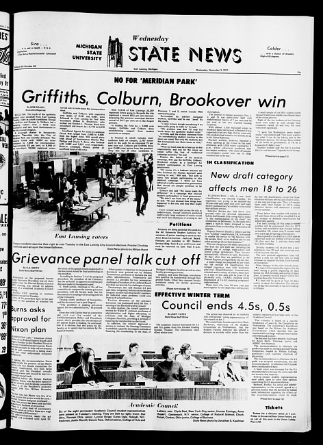 State news. (1971 November 3)