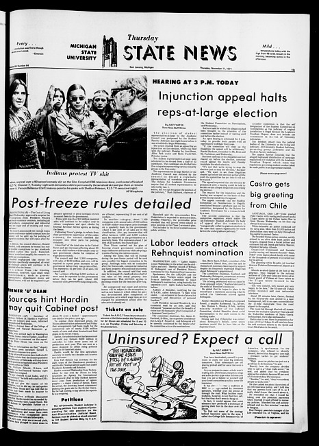 State news. (1971 November 11)