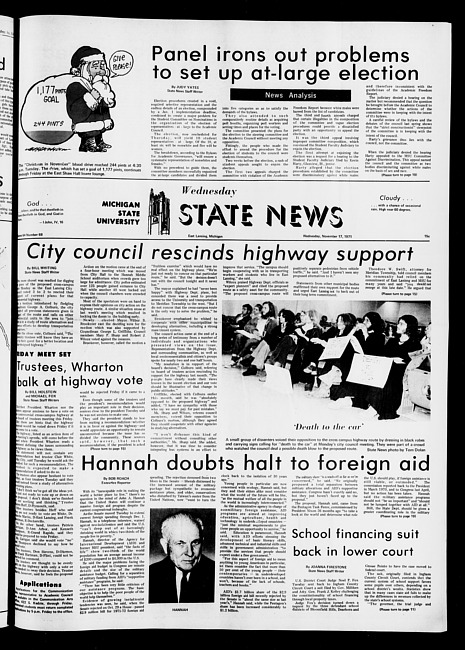 State news. (1971 November 17)