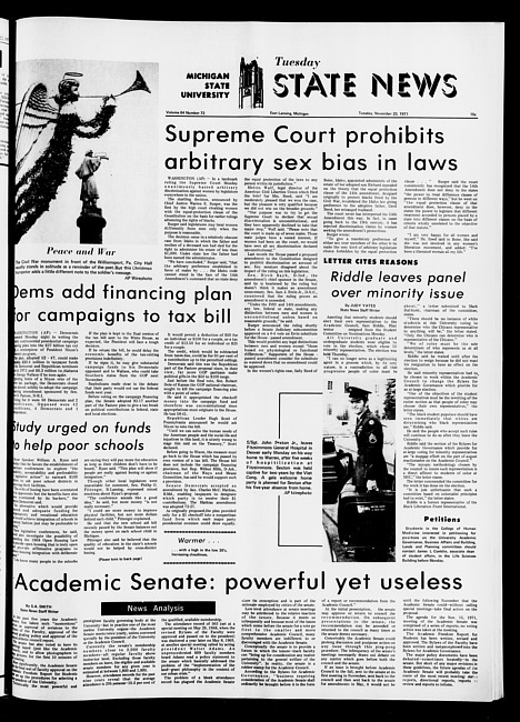 State news. (1971 November 23)