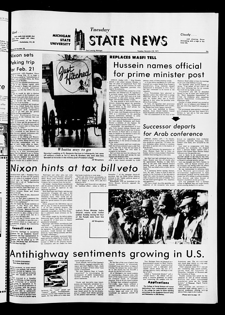 State news. (1971 November 30)