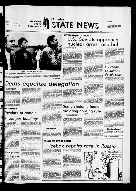 State news. (1972 February 10)