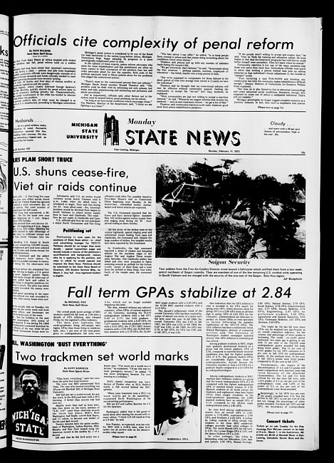 State news. (1972 February 14)