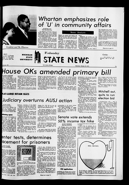 State news. (1972 February 16)