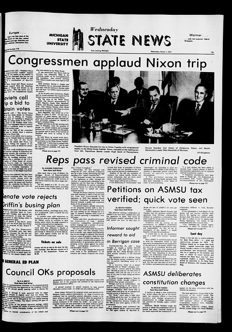 State news. (1972 March 1)