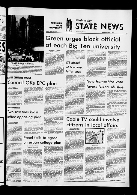 State news. (1972 March 8)