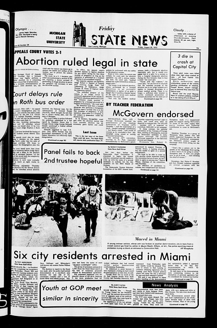 State news. (1972 August 25)