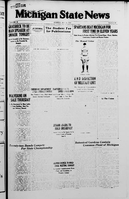 Michigan State news. (1926 May 25)