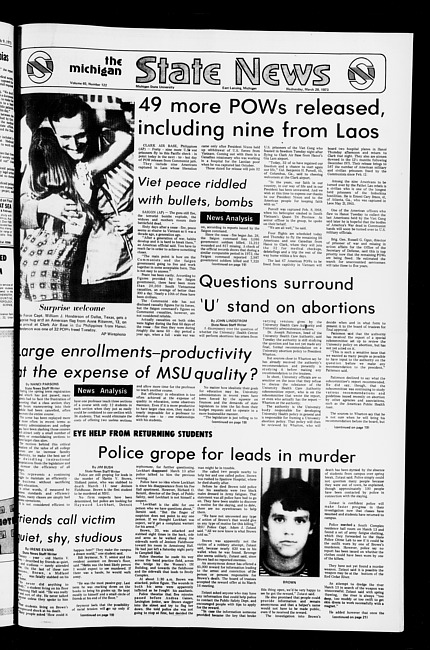 State news. (1973 March 28)