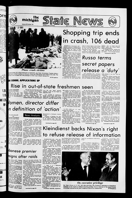 State news. (1973 April 11)