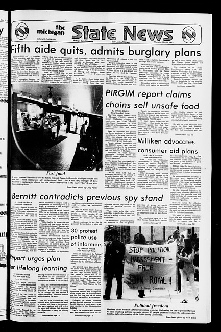 State news. (1973 May 10)