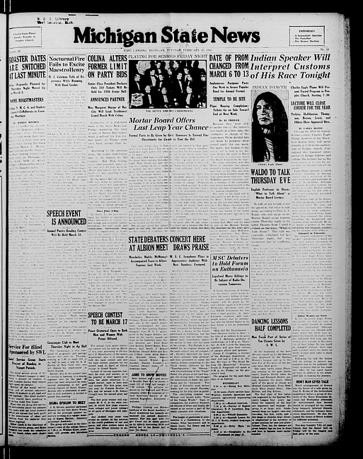 Michigan State news. (1936 February 25)