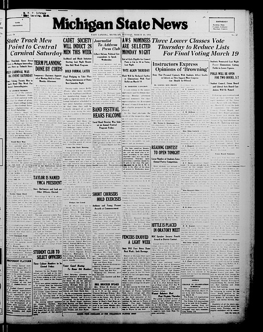 Michigan State news. (1936 March 10)