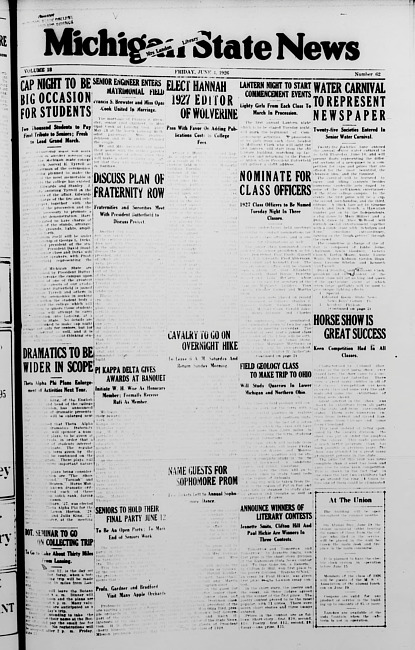 Michigan State news. (1926 June 4)