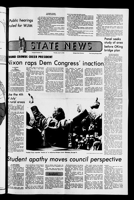 State news. (1974 April 11)