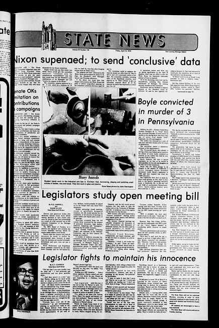 State news. (1974 April 12)