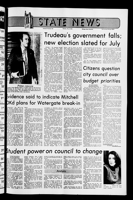 State news. (1974 May 9)
