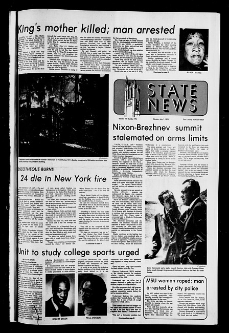 State news. (1974 July 1)