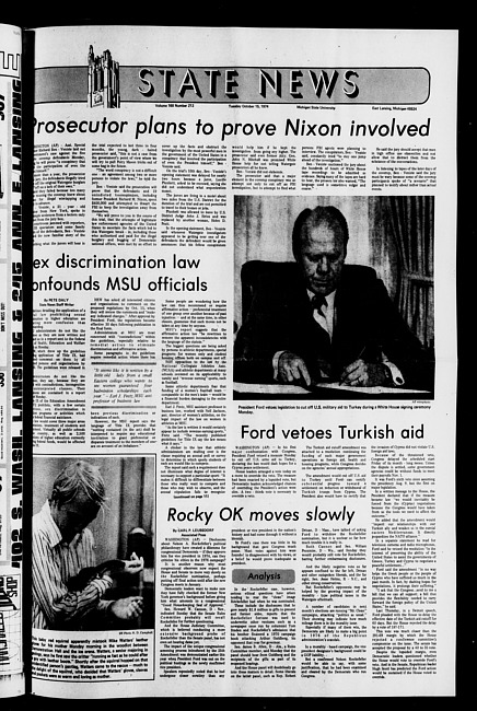 State news. (1974 October 15)