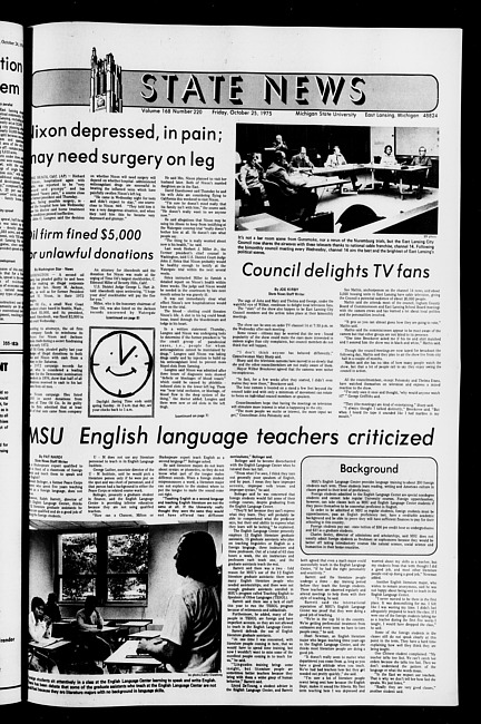 State news. (1974 October 25)