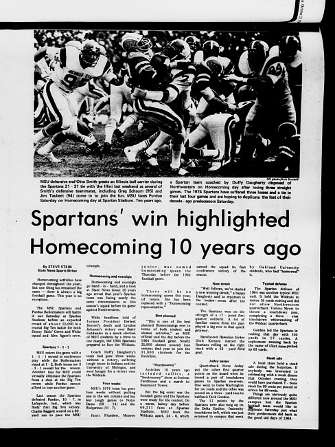 State news. (1974 October 25), Supplement