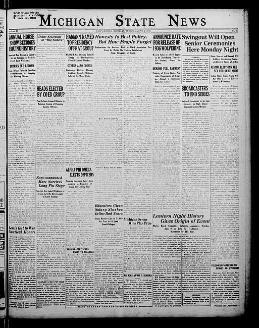 Michigan State news. (1936 June 2)