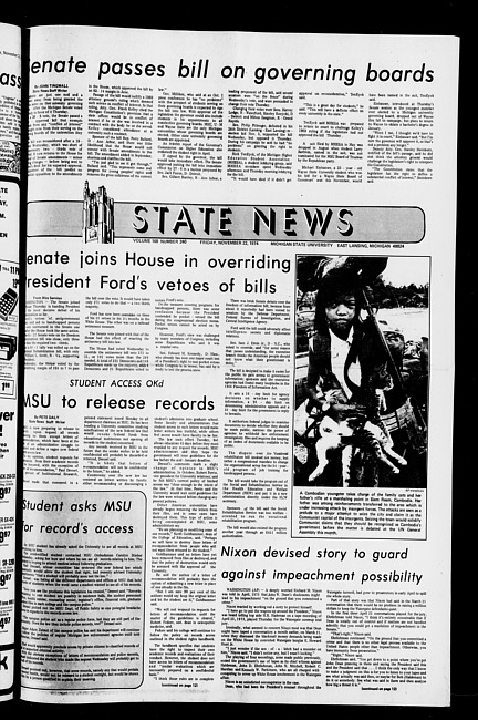 State news. (1974 November 22)