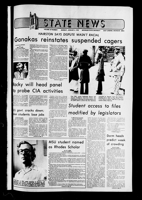 State news. (1975 January 6)