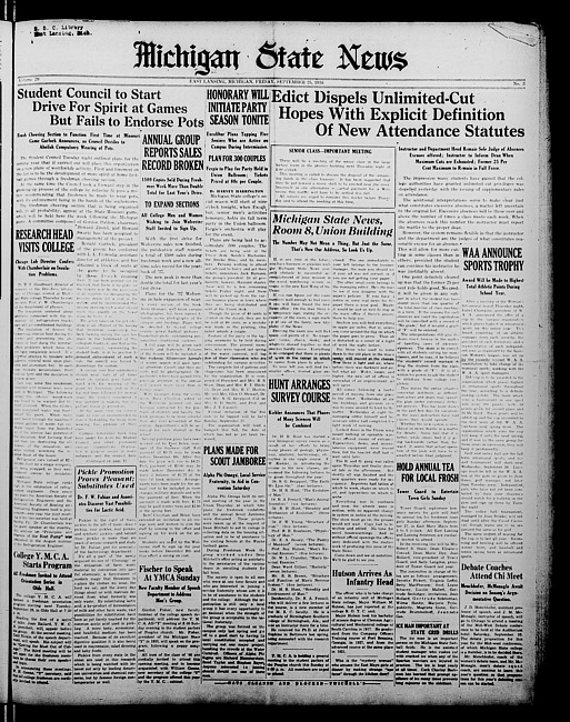 Michigan State news. (1936 September 25)