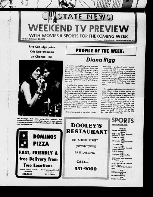 State news. (1975 February 28), Supplement