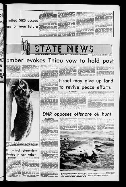 State news. (1975 April 9)