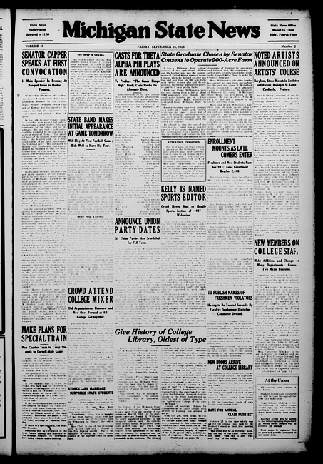 Michigan State news. (1926 September 24)