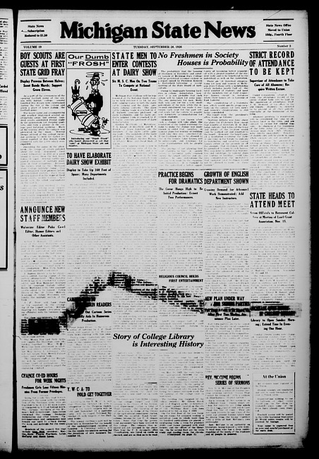 Michigan State news. (1926 September 28)