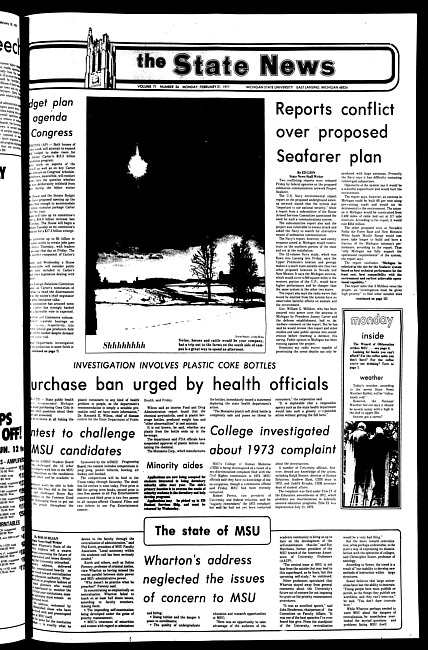 The State news. (1977 February 21)