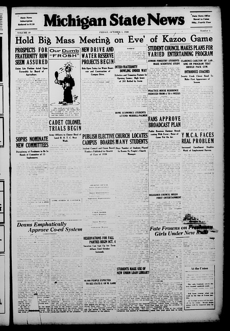 Michigan State news. (1926 October 1)