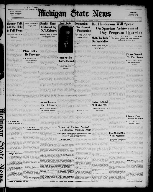 Michigan State news. (1937 March 9)