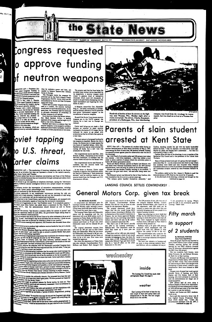 The State news. (1977 July 13)