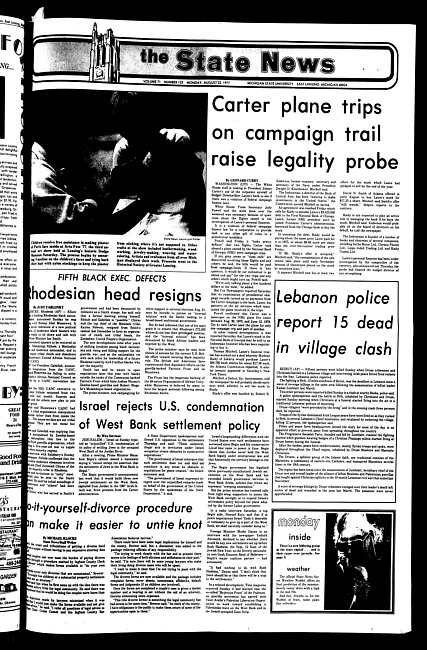 The State news. (1977 August 22)