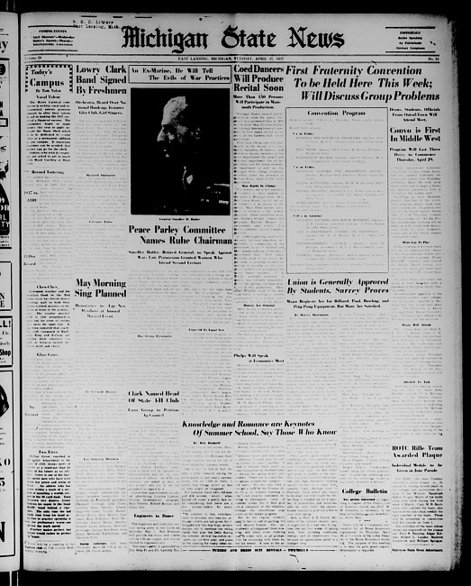 Michigan State news. (1937 April 27)