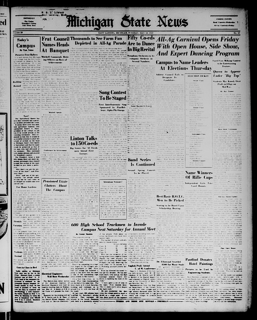 Michigan State news. (1937 May 18)