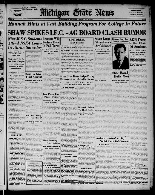 Michigan State news. (1937 May 25)