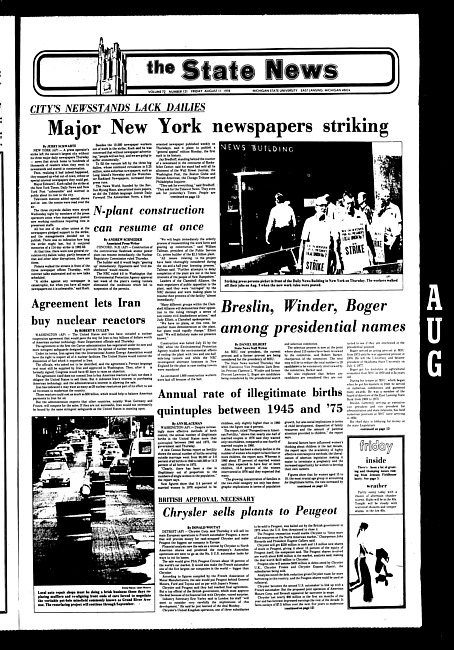 The State news. (1978 August 11)