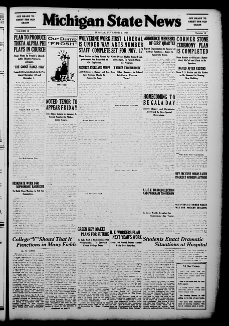 Michigan State news. (1926 November 2)