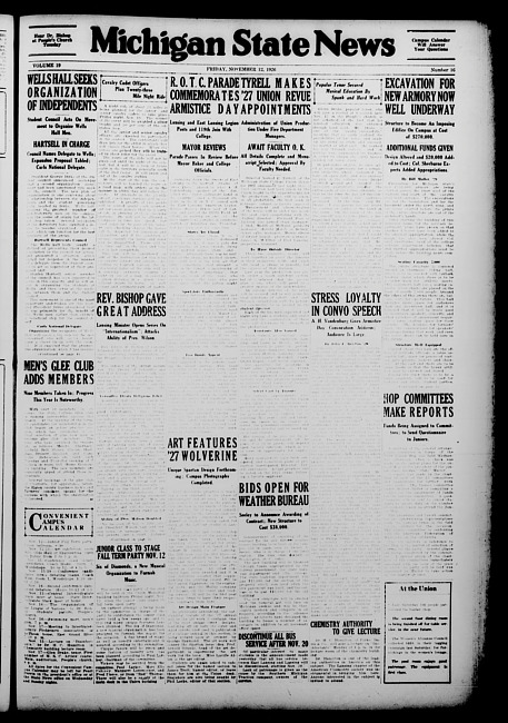 Michigan State news. (1926 November 12)