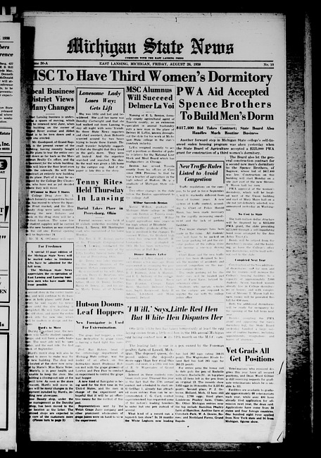 Michigan State news. (1938 August 26)