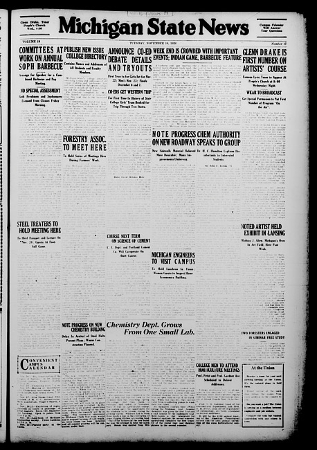 Michigan State news. (1926 November 16)