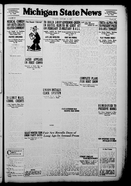 Michigan State news. (1927 January 11)